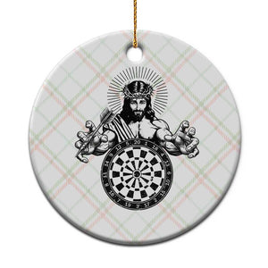 Funny Christian Dartist Gift Ceramic Ornament Jesus Bullseye Shooter TS12 1pc Christmas Plaid Print Your Wear
