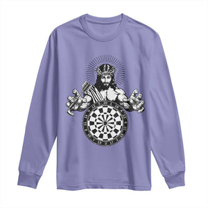 Funny Christian Dartist Gift Long Sleeve Shirt Jesus Bullseye Shooter TS12 Violet Print Your Wear