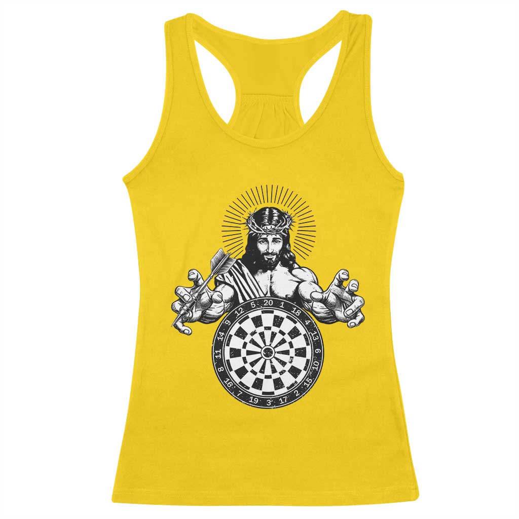 Funny Christian Dartist Gift Racerback Tank Top Jesus Bullseye Shooter TS12 Daisy Print Your Wear