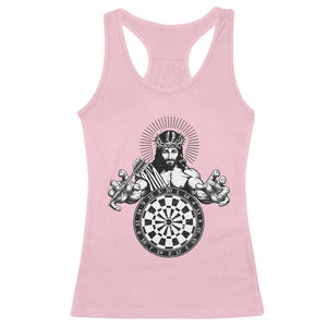 Funny Christian Dartist Gift Racerback Tank Top Jesus Bullseye Shooter TS12 Light Pink Print Your Wear