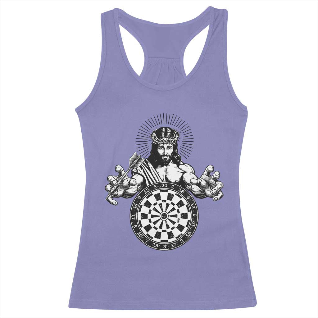 Funny Christian Dartist Gift Racerback Tank Top Jesus Bullseye Shooter TS12 Violet Print Your Wear