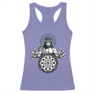 Funny Christian Dartist Gift Racerback Tank Top Jesus Bullseye Shooter TS12 Violet Print Your Wear