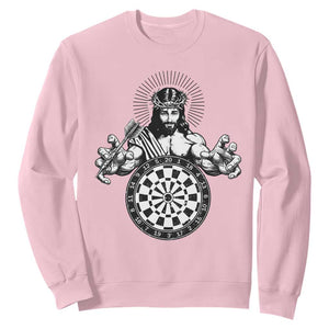 Funny Christian Dartist Gift Sweatshirt Jesus Bullseye Shooter TS12 Light Pink Print Your Wear