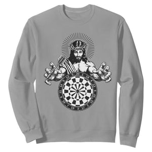 Funny Christian Dartist Gift Sweatshirt Jesus Bullseye Shooter TS12 Sport Gray Print Your Wear