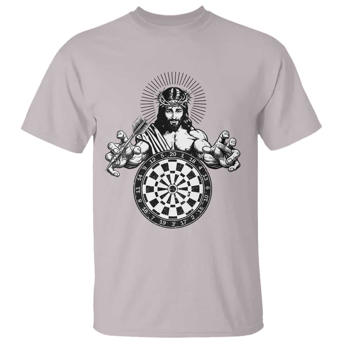 Funny Christian Dartist Gift T Shirt Jesus Bullseye Shooter TS12 Ice Gray Print Your Wear