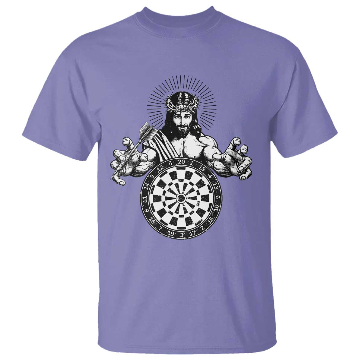 Funny Christian Dartist Gift T Shirt Jesus Bullseye Shooter TS12 Violet Print Your Wear