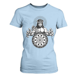 Funny Christian Dartist Gift T Shirt For Women Jesus Bullseye Shooter TS12 Light Blue Print Your Wear