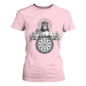 Funny Christian Dartist Gift T Shirt For Women Jesus Bullseye Shooter TS12 Light Pink Print Your Wear