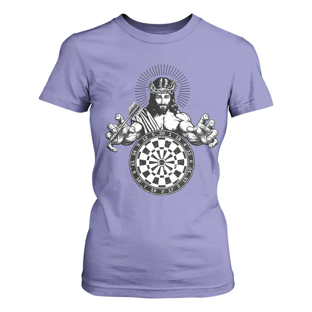 Funny Christian Dartist Gift T Shirt For Women Jesus Bullseye Shooter TS12 Violet Print Your Wear