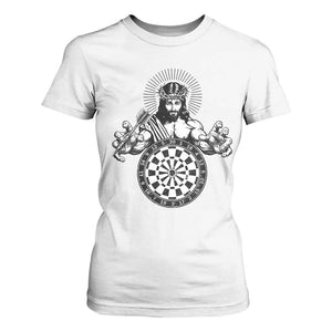Funny Christian Dartist Gift T Shirt For Women Jesus Bullseye Shooter TS12 White Print Your Wear