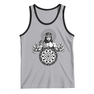 Funny Christian Dartist Gift Tank Top Jesus Bullseye Shooter TS12 Athletic Heather Black Print Your Wear