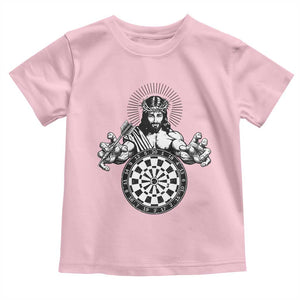 Funny Christian Dartist Gift Toddler T Shirt Jesus Bullseye Shooter TS12 Light Pink Print Your Wear