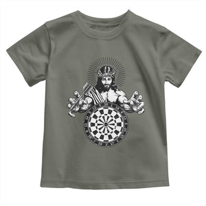 Funny Christian Dartist Gift Toddler T Shirt Jesus Bullseye Shooter TS12 Military Green Print Your Wear