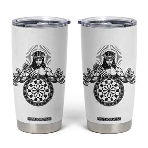 Funny Christian Dartist Gift Tumbler Cup Jesus Bullseye Shooter TS12 White Print Your Wear