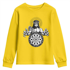 Funny Christian Dartist Gift Youth Sweatshirt Jesus Bullseye Shooter TS12 Daisy Print Your Wear