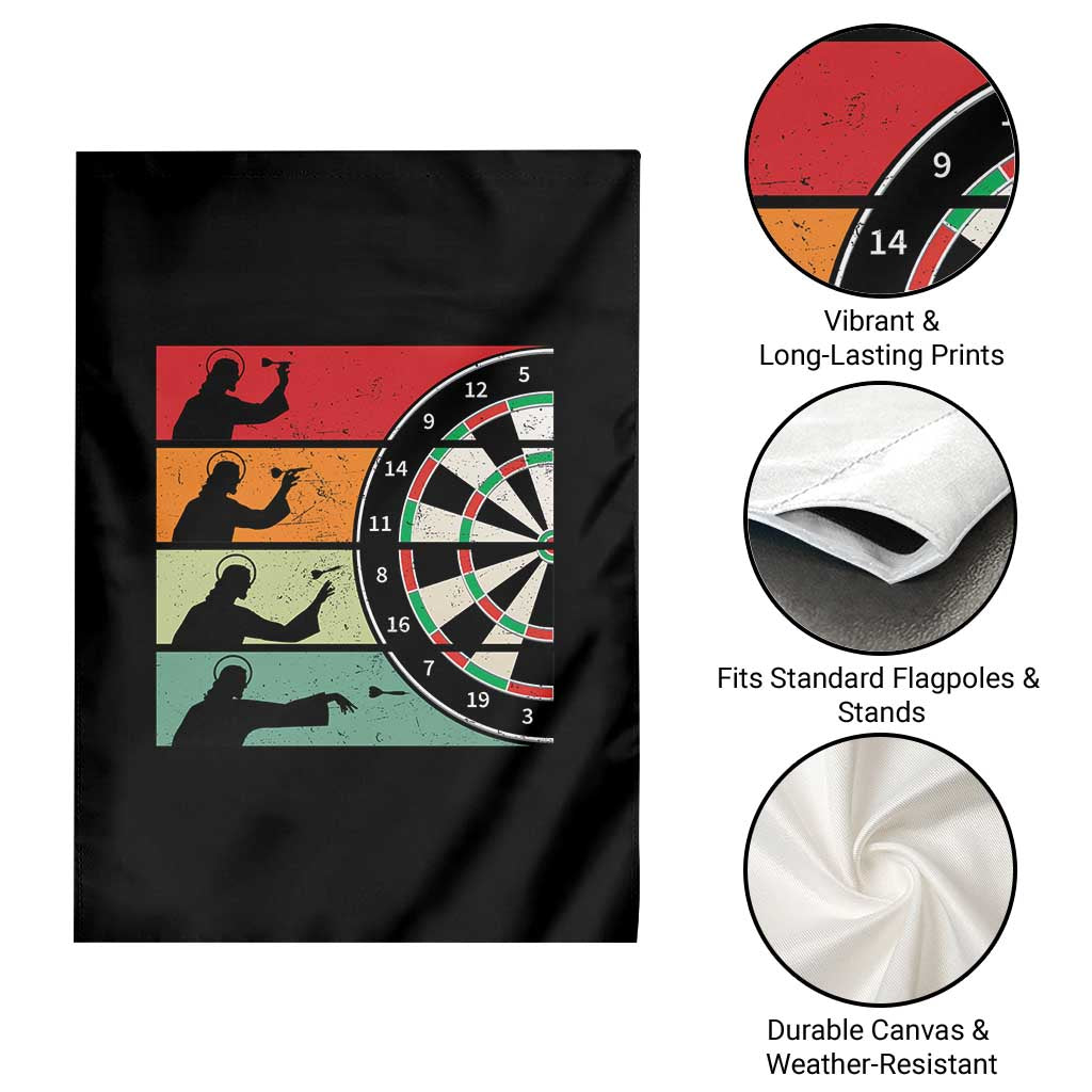 Vintage Darts Player Christian Faith Gift Garden Flag Jesus Bullseye Shooter TS12 Print Your Wear