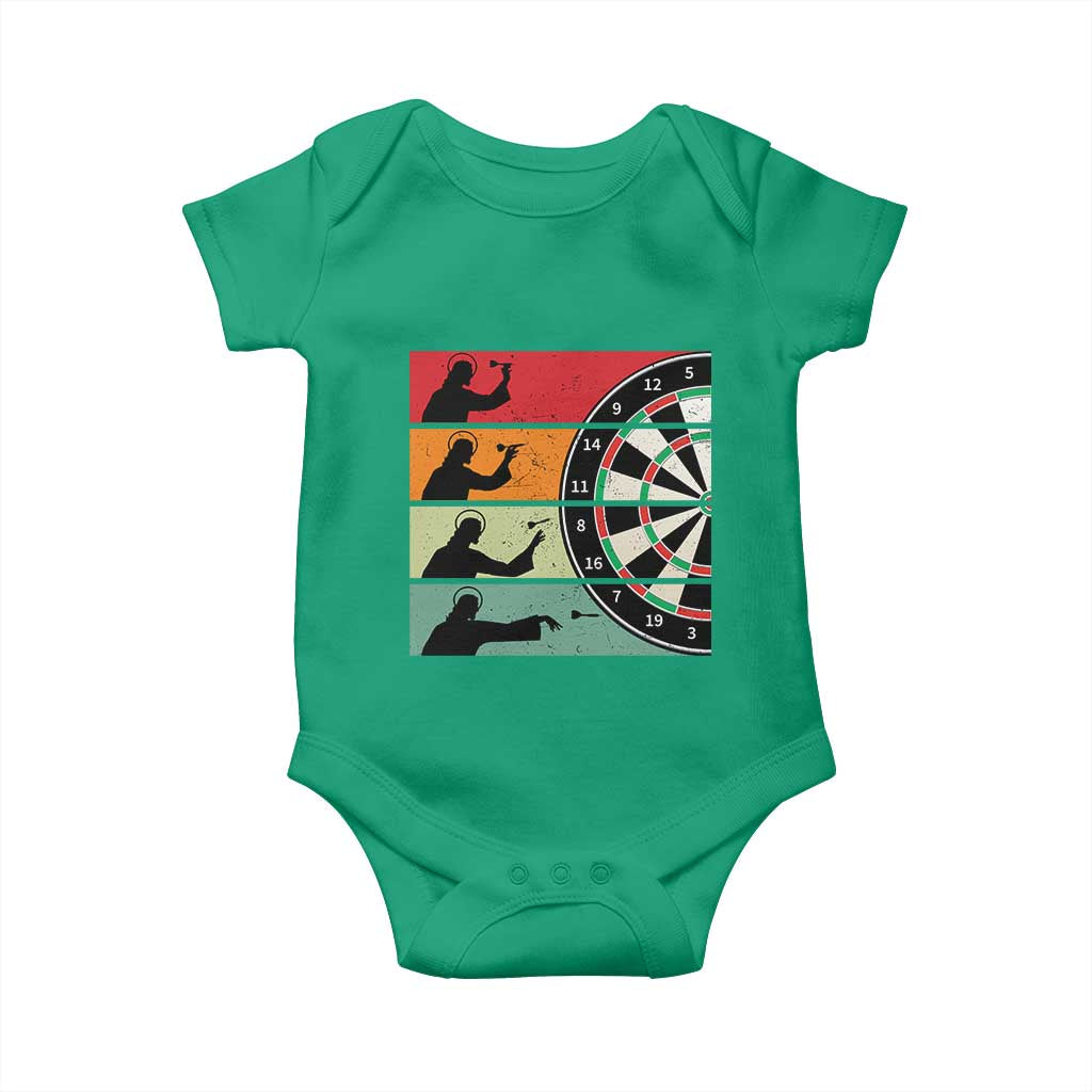 Vintage Darts Player Christian Faith Gift Baby Onesie Jesus Bullseye Shooter TS12 Irish Green Print Your Wear