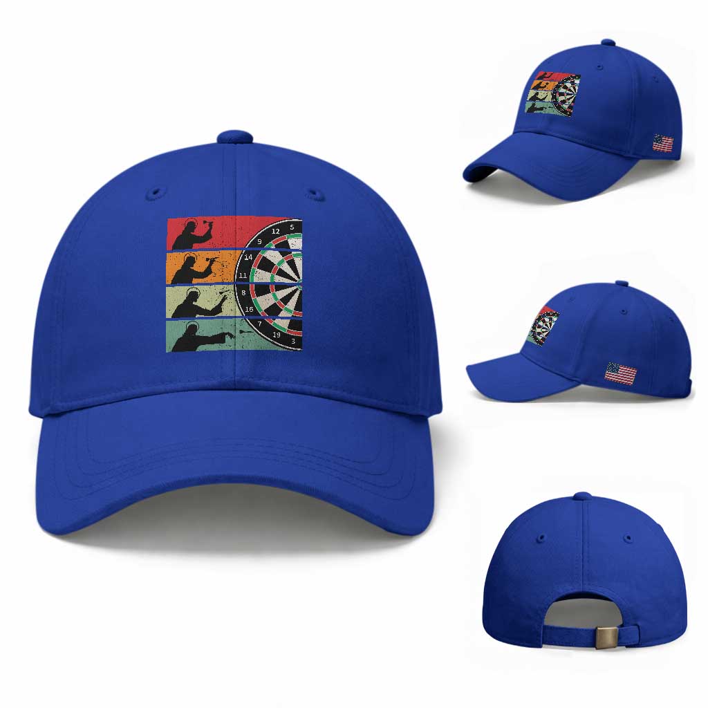 Vintage Darts Player Christian Faith Gift Baseball Cap Jesus Bullseye Shooter TS12 Baseball Cap Universal Fit Royal Blue Print Your Wear