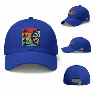 Vintage Darts Player Christian Faith Gift Baseball Cap Jesus Bullseye Shooter TS12 Baseball Cap Universal Fit Royal Blue Print Your Wear