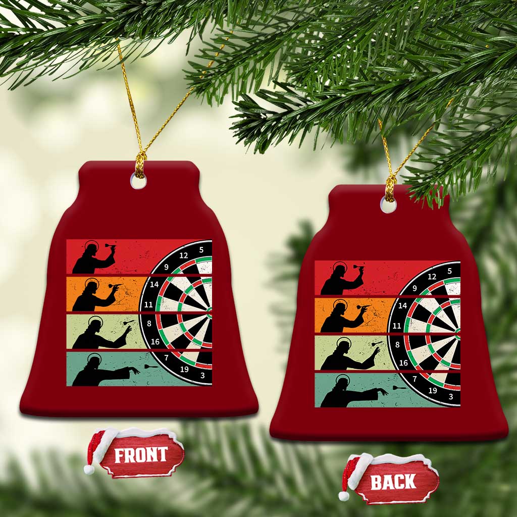 Vintage Darts Player Christian Faith Gift Ceramic Ornament Jesus Bullseye Shooter TS12 Print Your Wear
