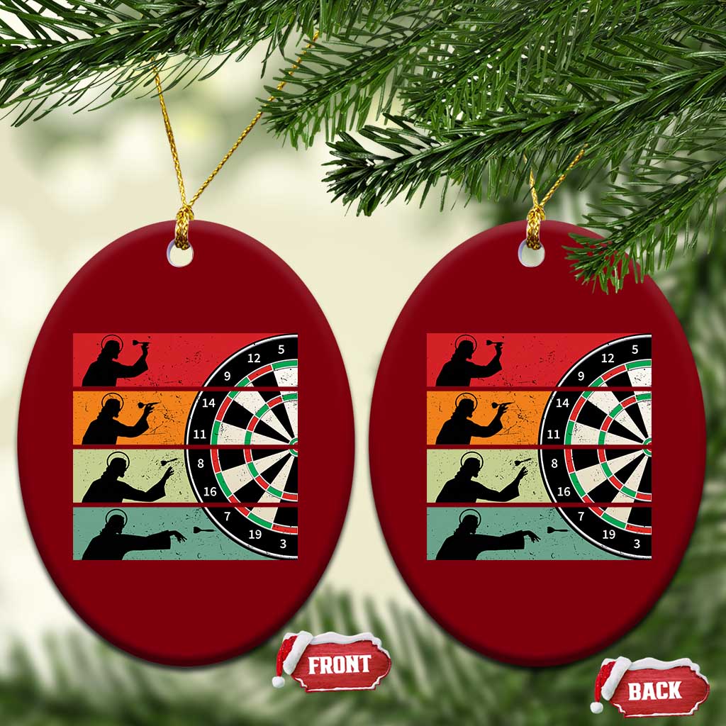 Vintage Darts Player Christian Faith Gift Ceramic Ornament Jesus Bullseye Shooter TS12 Print Your Wear