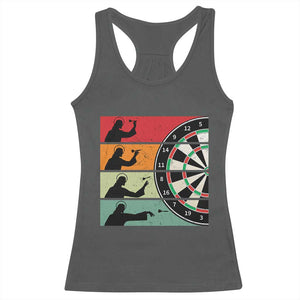 Vintage Darts Player Christian Faith Gift Racerback Tank Top Jesus Bullseye Shooter TS12 Dark Heather Print Your Wear