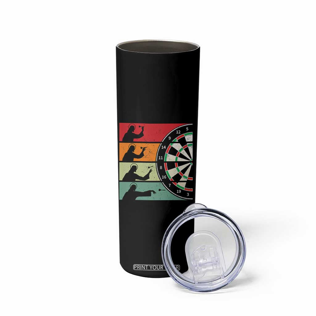 Vintage Darts Player Christian Faith Gift Skinny Tumbler Jesus Bullseye Shooter TS12 Print Your Wear