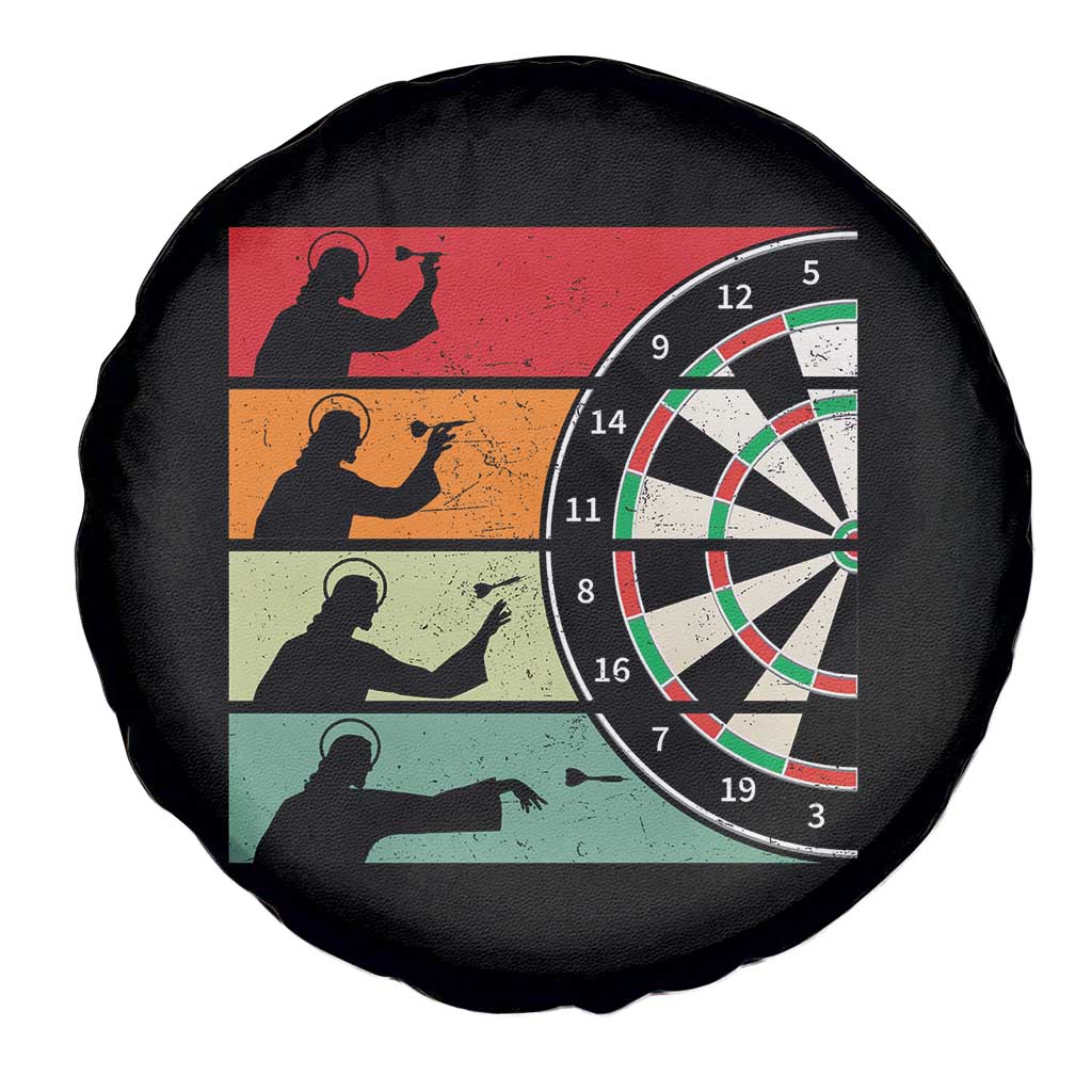 Vintage Darts Player Christian Faith Gift Spare Tire Cover Jesus Bullseye Shooter TS12 Print Your Wear