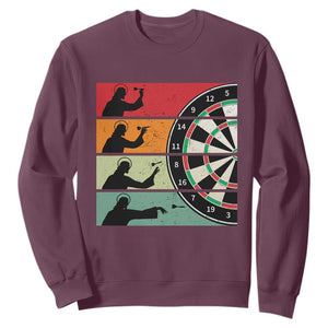 Vintage Darts Player Christian Faith Gift Sweatshirt Jesus Bullseye Shooter TS12 Maroon Print Your Wear