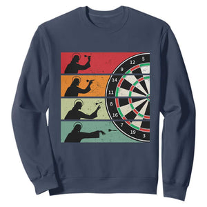 Vintage Darts Player Christian Faith Gift Sweatshirt Jesus Bullseye Shooter TS12 Navy Print Your Wear