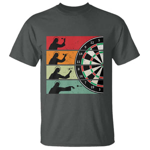 Vintage Darts Player Christian Faith Gift T Shirt Jesus Bullseye Shooter TS12 Dark Heather Print Your Wear