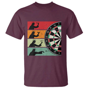 Vintage Darts Player Christian Faith Gift T Shirt Jesus Bullseye Shooter TS12 Maroon Print Your Wear