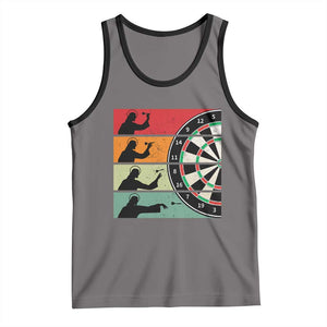 Vintage Darts Player Christian Faith Gift Tank Top Jesus Bullseye Shooter TS12 Deep Heather Black Print Your Wear
