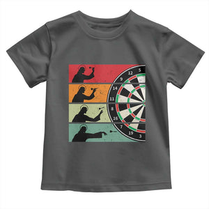Vintage Darts Player Christian Faith Gift Toddler T Shirt Jesus Bullseye Shooter TS12 Dark Heather Print Your Wear