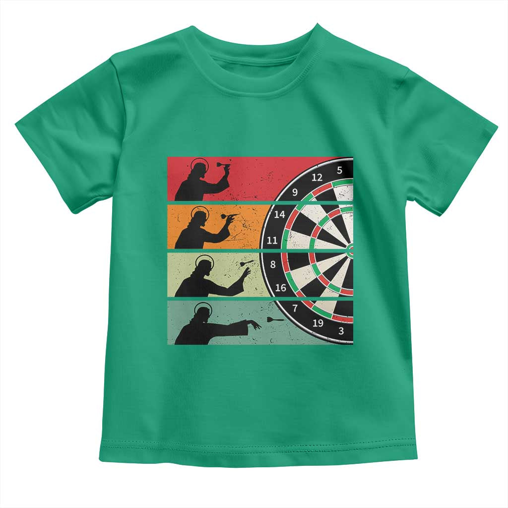 Vintage Darts Player Christian Faith Gift Toddler T Shirt Jesus Bullseye Shooter TS12 Irish Green Print Your Wear