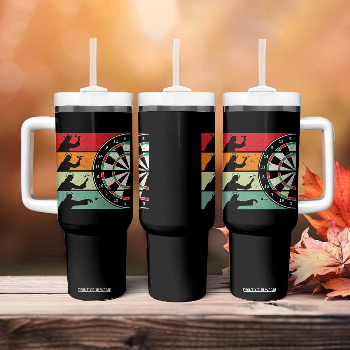 Vintage Darts Player Christian Faith Gift Tumbler With Handle Jesus Bullseye Shooter TS12 Print Your Wear