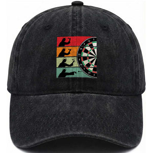 Vintage Darts Player Christian Faith Gift Washed Cotton Baseball Cap Jesus Bullseye Shooter TS12 Print Your Wear