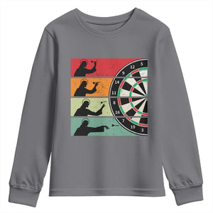 Vintage Darts Player Christian Faith Gift Youth Sweatshirt Jesus Bullseye Shooter TS12 Charcoal Print Your Wear