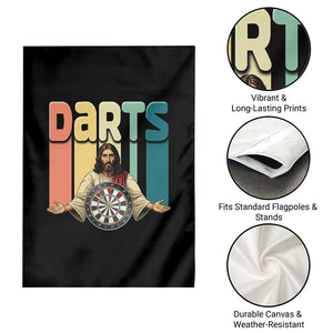 Funny Jesus Dart Player Sunset Retro Vintage Garden Flag Christian Dartist Gift TS12 Print Your Wear