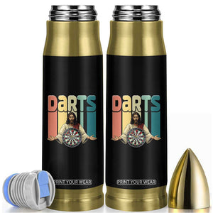 Funny Jesus Dart Player Sunset Retro Vintage Bullet Tumbler Christian Dartist Gift TS12 Black Print Your Wear