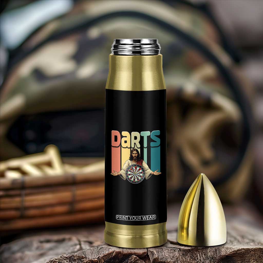 Funny Jesus Dart Player Sunset Retro Vintage Bullet Tumbler Christian Dartist Gift TS12 Print Your Wear