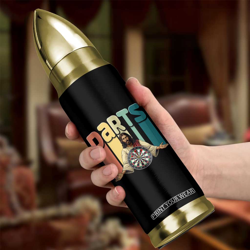 Funny Jesus Dart Player Sunset Retro Vintage Bullet Tumbler Christian Dartist Gift TS12 Print Your Wear