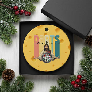 Funny Jesus Dart Player Sunset Retro Vintage Ceramic Ornament Christian Dartist Gift TS12 1pc Yellow Cheese Print Your Wear