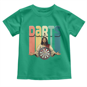 Funny Jesus Dart Player Sunset Retro Vintage Toddler T Shirt Christian Dartist Gift TS12 Irish Green Print Your Wear
