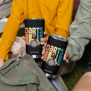 Funny Jesus Dart Player Sunset Retro Vintage Tumbler Cup Christian Dartist Gift TS12 Print Your Wear