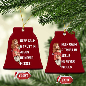 Funny Christian Faith Darts Player Gift Ceramic Ornament Keep Calm And Trust In Jesus He Never Misses TS12 Print Your Wear