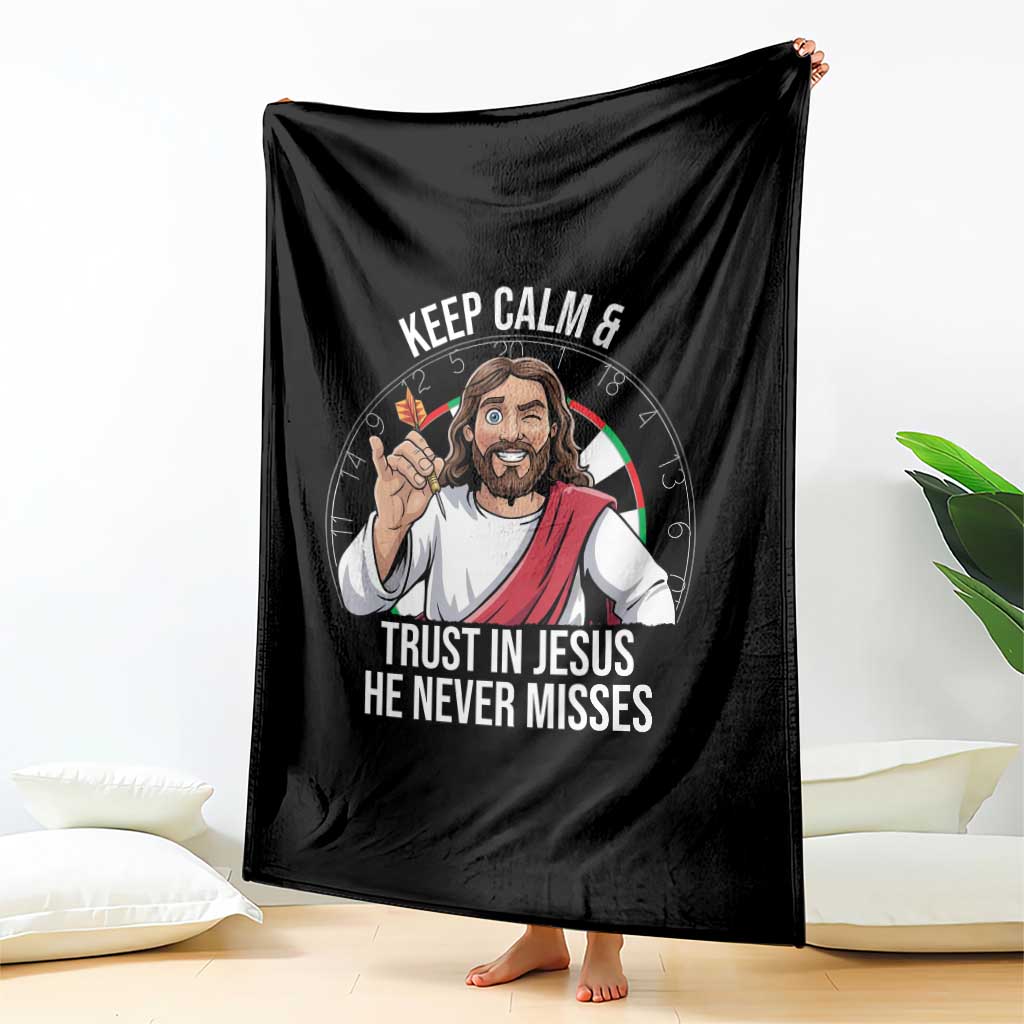 Keep Calm And Trust In Jesus Throw Blanket Christian Dartist Gift TS12 Print Your Wear