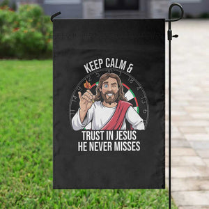 Keep Calm And Trust In Jesus Garden Flag Christian Dartist Gift TS12 Print Your Wear