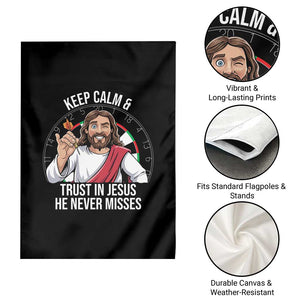 Keep Calm And Trust In Jesus Garden Flag Christian Dartist Gift TS12 Print Your Wear