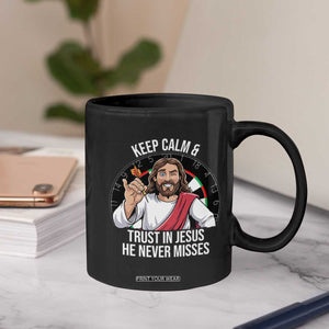 Keep Calm And Trust In Jesus Coffee Mug Christian Dartist Gift TS12 Print Your Wear